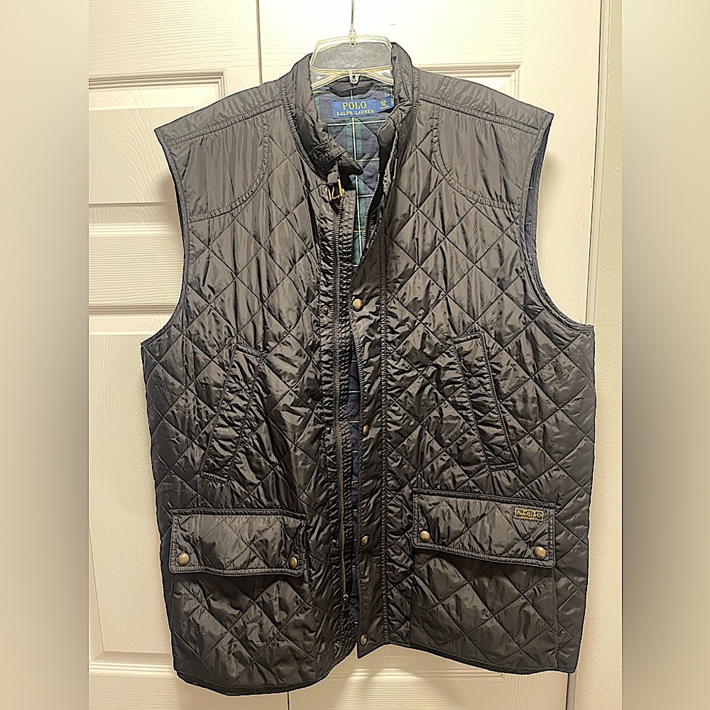 POLO Ralph Lauren Men's Litchfield Black Iconic Ouilted Vest Size XLT Hunting